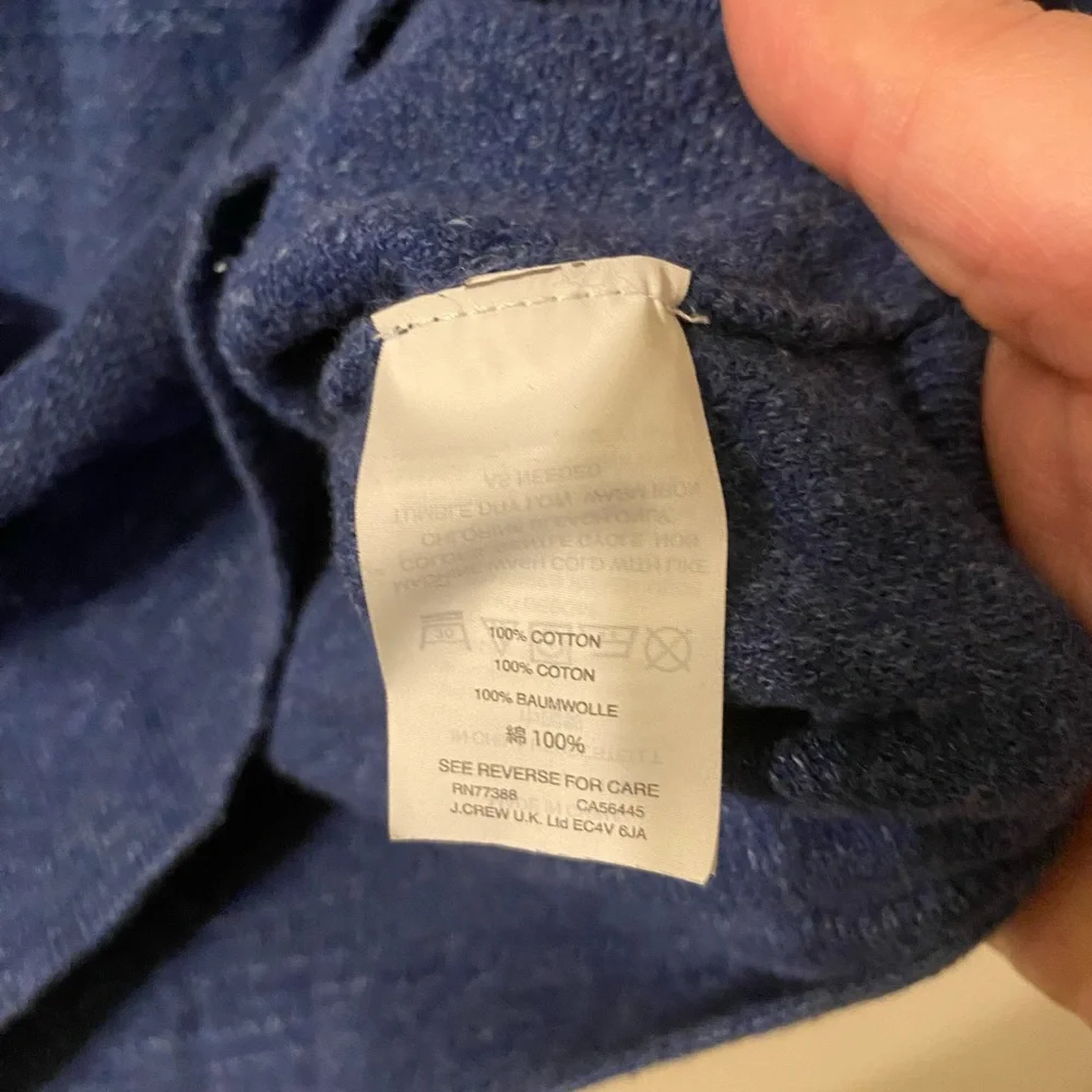 Mens Royal Blue J. Crew 1/2 Zip Pullover Sweater 100%‎ Cotton Size Medium